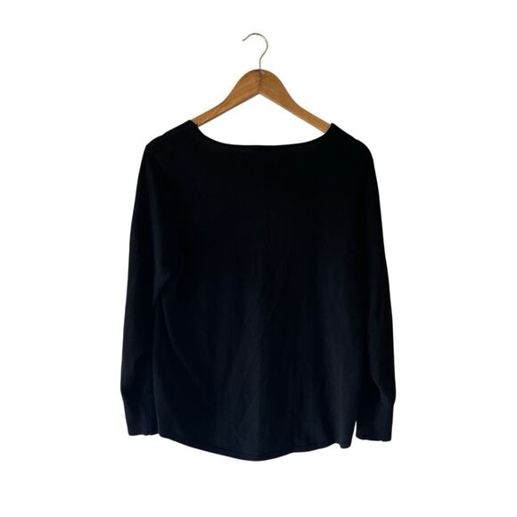 Chicos v neck black sweater with rhinestones on sleeve size Large Chicos size 2 - Picture 7 of 9